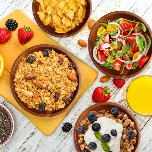 Miniatura 3 de AIDEA Cuencos de madera de acacia, juego de 4 de 7 pulgadas para ensalada, sopa, fideos y más
