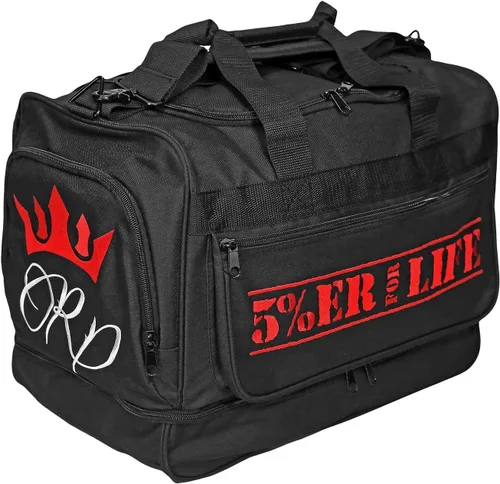 Miniatura 2 de Rich Piana 5% Nutrition Sports Duffle & Gym Bag Signature "RP" Crown Bag (negro con 2 opciones de color), Maleta + coctelera de hielo + embudo