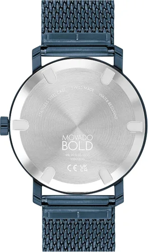 Miniatura 3 de Movado Bold Evolution - Pulsera de malla y caja de acero chapado en iones azul para hombre color azul