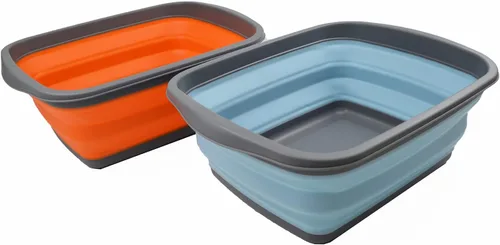 Miniatura 12 de SAMMART - Tina plegable de 10 L (2.6 galones), bañera plegable para platos, lavabo portátil, bañera de plástico que ahorra espacio
