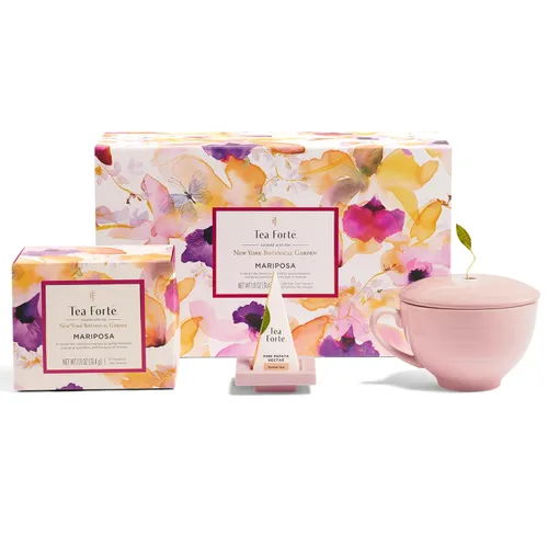 Miniatura 11 de Tea Forte Paradis Juego de regalo de té premium de 3 piezas con taza de café amarilla de mango, bandeja de té y 10 bolsas de infusor de té