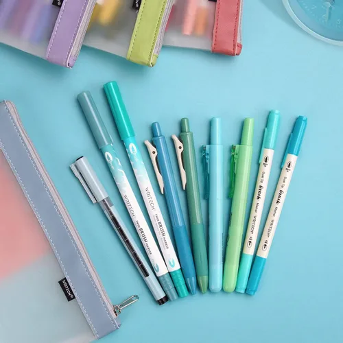 Miniatura 4 de WRITECH Kit de diario, bolígrafos de tinta de gel, resaltadores retráctiles, bolígrafos de punta doble, bolígrafos de punta fina, suministros