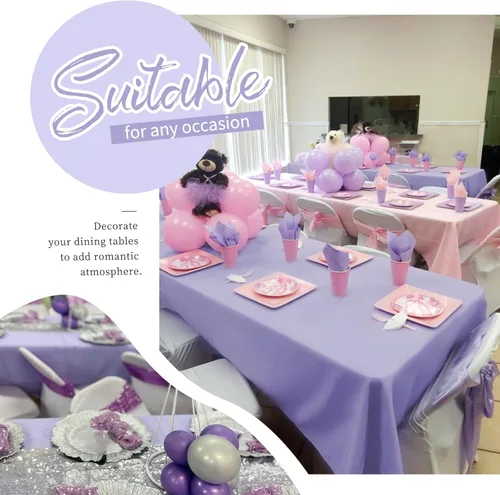 Miniatura 249 de Showgeous Paquete de 4 manteles redondos color rosa intenso de 120 pulgadas de poliéster para mesas redondas, manteles de tela decorativa lavable