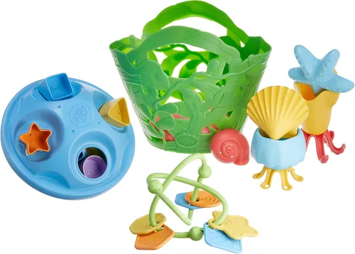 Green Toys GT Twist - Juego de mordedor, clasificador de formas y juego de piscina de mareas