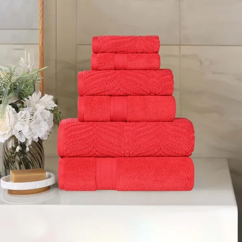 Miniatura 57 de Superior Juego de toallas surtidas de algodón Chevron de 12 piezas, cero torsión, secado rápido, artículos esenciales para el hogar, ducha, spa