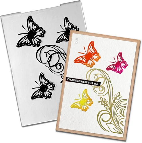 Carpeta de relieve con impresiones texturizadas 3D, carpeta de relieve de fondo de mariposa para hacer tarjetas, hojas de vid de plástico, álbum de