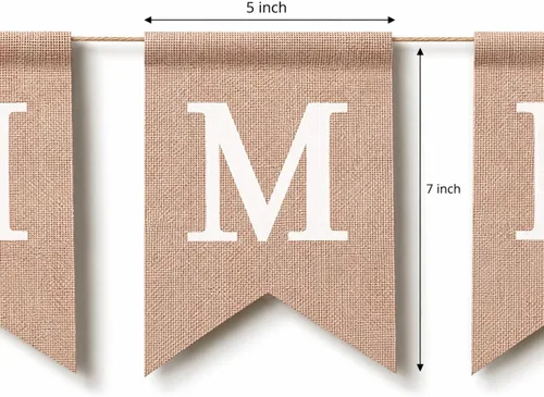 Miniatura 2 de Kit de pancartas personalizadas, 97 banderas de arpillera, letras y números preimpresos blancos, cuerda y aguja de 120 pies, pancarta personalizada