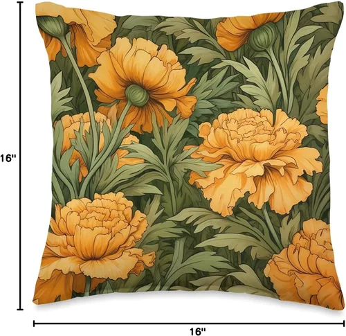 Miniatura 4 de Marigold Flower Cojín floral encantador, 16 x 16, multicolor