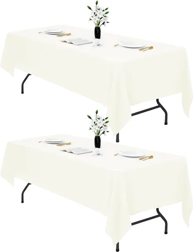 Miniatura 9 de IVAPUPU 2 manteles rectangulares color negro para mesa rectangular de 60 x 102 pulgadas, impermeables, lavables, resistentes a las arrugas