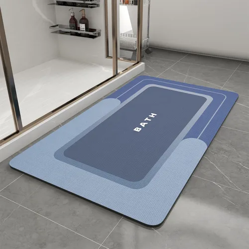 Miniatura 27 de MontVoo -Alfombra de baño, antideslizante, súper absorbente, resistente a las manchas, de secado rápido, delgada, para baño, suelo, bañera, tocador