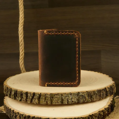 Miniatura 8 de Cartera de cuero hecha a mano, billetera de cuero minimalista, billetera plegable, billetera de bolsillo frontal, tarjetero de cuero hecho a mano