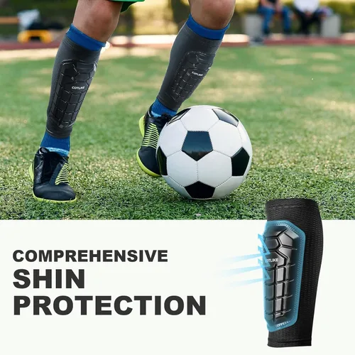 Miniatura 5 de Espinilleras de fútbol para niños y jóvenes, espinilleras de esquí para niños, niñas, adultos, hombres y mujeres, equipo de fútbol protector