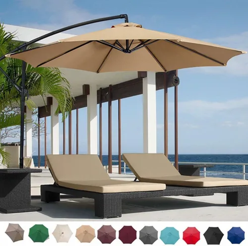 Miniatura 2 de Toldo de repuesto para sombrilla de 6.5 pies, 9 pies, 10 pies, toldo de repuesto para sombrilla de patio, 6 varillas/8 varillas, cubierta superior