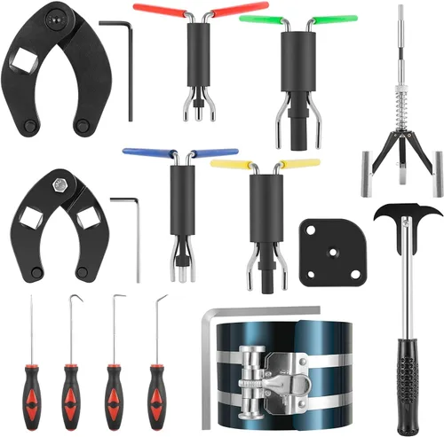YMT Kit de herramientas de reparación de cilindros hidráulicos (17PCS) para minicargadoras, cargadoras, retroexcavadoras, etc.