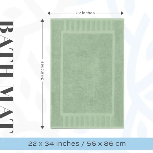 Miniatura 5 de White Classic Juego de 4 alfombrillas de baño verdes de 22 x 34 pulgadas, 8 toallas de baño