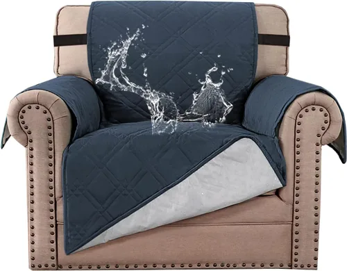 Miniatura 20 de H.VERSAILTEX Funda de sofá 100% impermeable, lavable, antideslizante, para 3 cojines, protector de muebles para mascotas, fundas de sofá