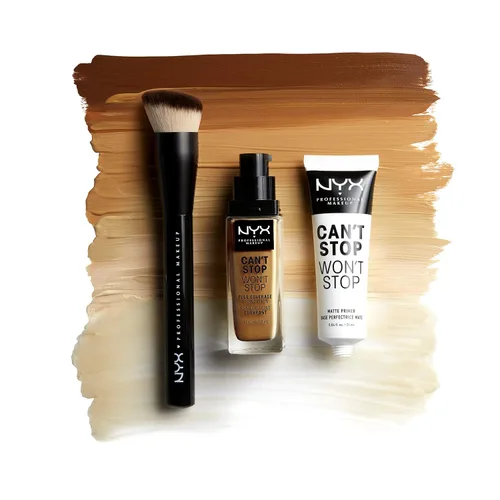 Miniatura 4 de NYX Professional Makeup Can't Stop Won't Stop - Cepillo para base de maquillaje Negro