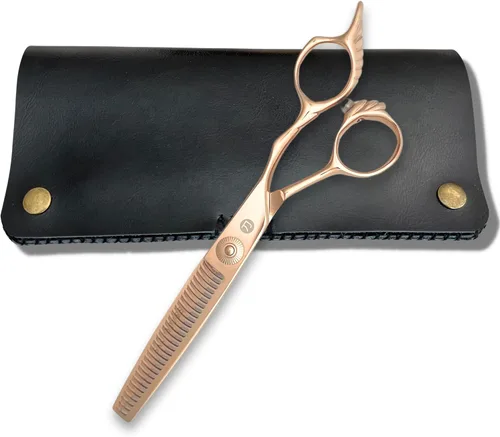 Miniatura 8 de Tijeras de corte de cabello doradas para peluquería profesional, tijeras de cabello doradas de 6 pulgadas, acero japonés 440C, borde de corte súper