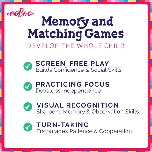 Miniatura 8 de eeBoo: I Never Forget a Face, Juego de Memoria y Emparejamiento, Desarrollo y Educación, 24 Parejas para Emparejar, Función Individual