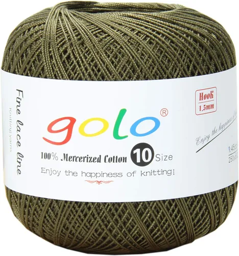 Miniatura 76 de Golo - Bolas de hilo para crochet de algodón tamaño 10, color algodón para crochet D-Fresa D078-fresa