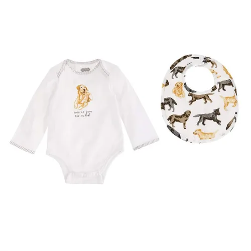 Miniatura 7 de Mud Pie Babero y oruga con estampado de perro Bulldog, Aussie