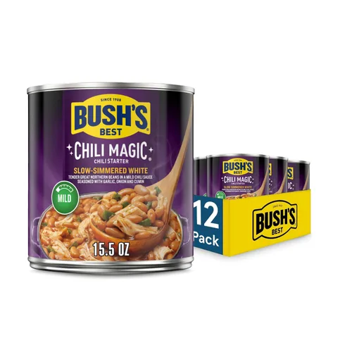 Miniatura 3 de BUSH'S BEST Frijoles para Chili Magic Receta de Texas Enlatados (Paquete de 12), Fuente de Proteína y Fibra de Origen Vegetal, Bajo en Grasa, Sin