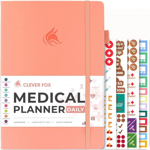 Miniatura 15 de Clever Fox Planificador médico diario – Cuaderno de diario de salud, diario de bienestar y cuaderno de registro de autocuidado, dura 3 meses, 7 x