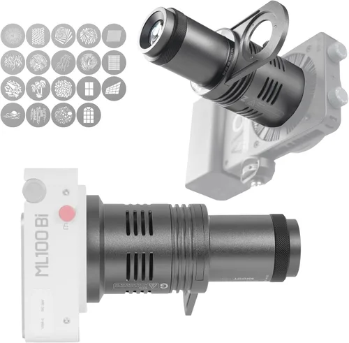 Accesorios CX100 Mini Snoot Gobos Ópticos con Adaptador de Montaje ZY, Accesorio de Foco Moldeador de Luz Compatible con ZHIYUN Molus X100, CX100,