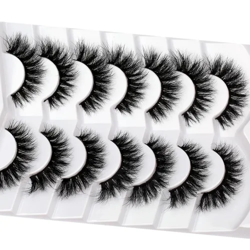 Miniatura 139 de Pooplunch - Pestañas postizas finas de visón sintético, estilo ojo de gato, naturales, cruzadas, tipo racimo, efecto 8D de volumen, tiras