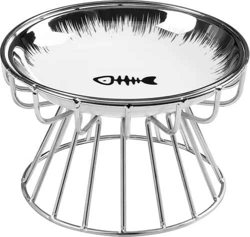 Miniatura 11 de Cuencos para gatos Wellbro, cuenco elevado para gatos, plato elevado de cerámica con soporte de metal, estación de alimentación de agua o comida