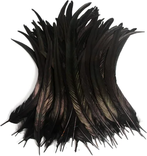 Miniatura 24 de THARAHT 50 piezas de plumas de cola de gallo, naturales, de 12 a 14 pulgadas (30-35 cm) para manualidades, bodas, atado de moscas, plumas para Rosa
