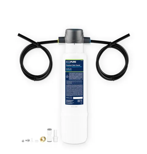 EcoPure EPWPFF - Sistema de filtración de agua para grifo principal para debajo del fregadero, certificado NSF para reducir el plomo, cloro,