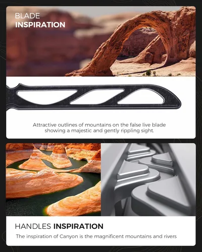 Miniatura 3 de Nabalis Canyon Balisong, navaja mariposa de entrenamiento con mango y hoja de acero inoxidable, sin afilar, para practicar volteretas, práctica