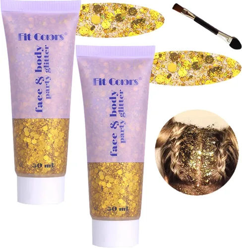 Miniatura 39 de Gel con purpurina para el cuerpo y la cara: Accesorios para conciertos de cantantes, disco, festival, rave, maquillaje con purpurina facial, 150 ml