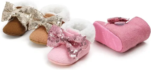 Miniatura 2 de GYQWJPC Zapatos de bebé para bebés, niñas y niños, botines de invierno antideslizantes y cálidos, para primeros pasos, recién nacidos, suaves botas