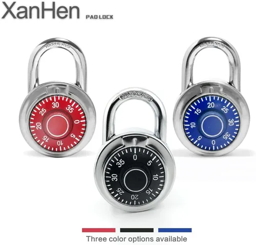 Miniatura 7 de Candados de combinación con cuerpo de metal, uso en interiores para taquillas de gimnasio y casillero escolar, Rojo, paquete de 1