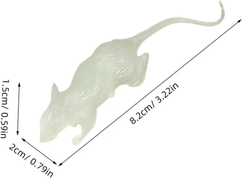 Miniatura 2 de 20Pcs Luminous Fake Mouse Halloween Tricky Rat Prank Props Glowing Scary Decorations for Haunted House and April Fool S Day