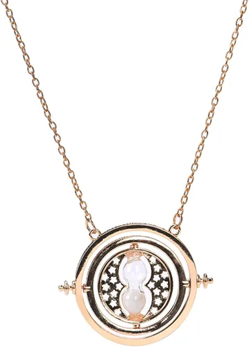 Miniatura 3 de Beita Hermiones - Collar de aleación con colgante de reloj de arena giratorio para mujer y niña color dorado Zinc No es una piedra preciosa