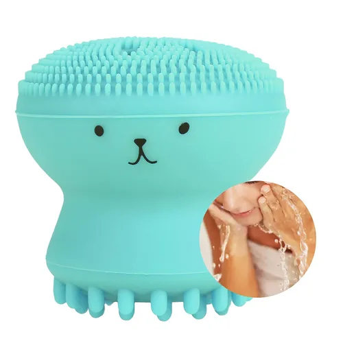 Miniatura 3 de Cepillo de limpieza facial, eliminación de grasa exfoliante, herramienta de lavado de pulpo, medusas y pulpos, cepillo de limpieza de silicona suave