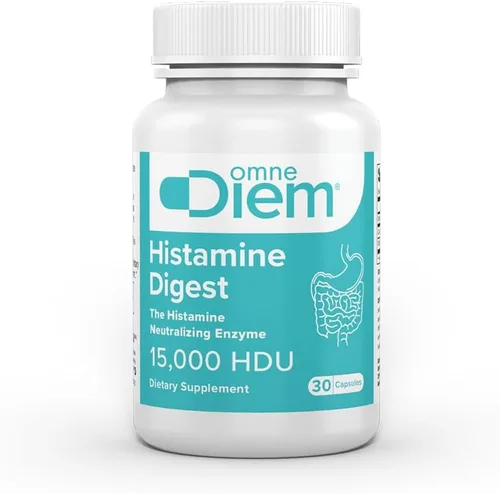 Omne Diem Histamine Digest 15000 HDU DAO Suplemento enzimático (diamina oxidasa) 30 cápsulas - Apoyo digestivo de histamina para alimentos ricos en