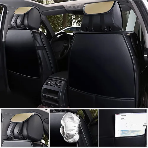 Miniatura 5 de otoez Fundas de Asiento de Coche de Piel Completas Juego Completo, 5 Asientos Fundas de Asiento de Piel Sintética para Coches, Protector de Asiento