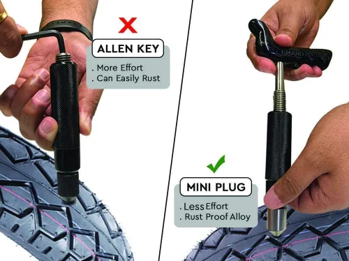GRAND PITSTOP Kit de reparación de pinchazos de neumáticos sin cámara de 20 piezas con tapón de hongo para pinchazos de neumáticos y pisos en Kit de