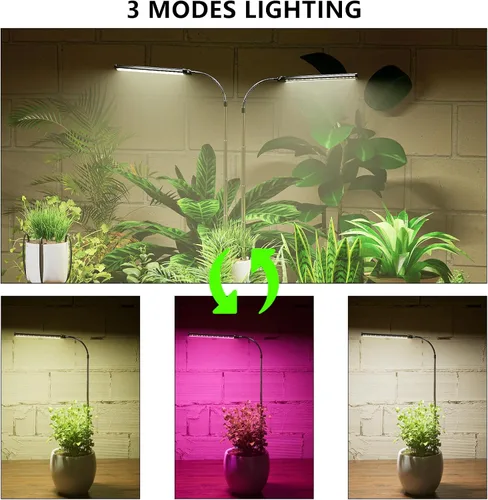 Miniatura 2 de Luz LED de Crecimiento, Lámpara de Cuello de Ganso de Espectro Completo 6000K para Plantas Pequeñas de Interior, Temporizador Automático