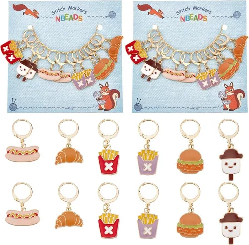 Miniatura 14 de NBEADS 10 marcadores de punto de pan, resina de ganchillo y aguacate, colgantes de puntada de ganchillo, dijes, bloqueo, regalo hecho a mano