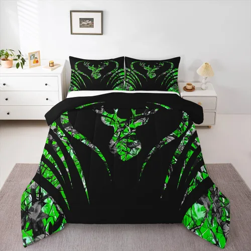 Miniatura 16 de Feelyou Juego de edredón de caza de patos para niñas y niños, edredón de patos de malardo, juego de ropa de cama de caza y pesca, juego de edredón