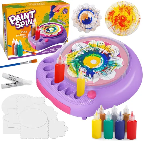 Kit de Máquina de Arte de Pintura Giratoria para Niños, Conjuntos de Kits de Juguetes Giratorios de Pintura de Artes y Manualidades para Niños y