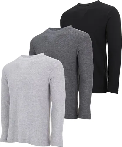 Miniatura 14 de DARESAY Paquete de 3: camiseta térmica de manga larga para hombre, camisetas de manga larga Henley & Crew para hombre, camisetas de manga larga