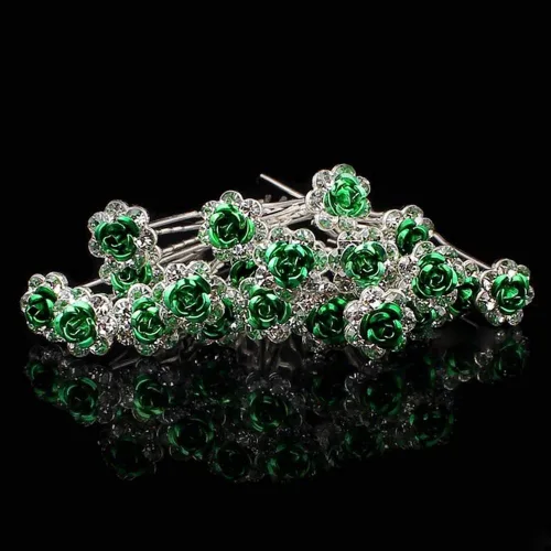 Miniatura 4 de WOIWO 20 horquillas de cristal para el cabello, diseño afilado en U, de metal, para mujeres y niñas, accesorios de joyería para el cabello