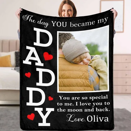 Miniatura 9 de Manta personalizada para padre con foto, regalos personalizados para papá, papá, abuelo, papá, cumpleaños, Navidad Papá Estilo 7