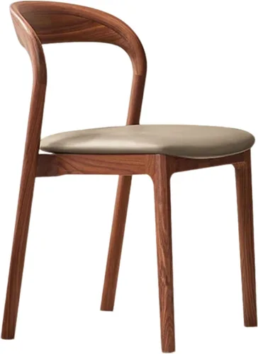 Miniatura 9 de Sillas de comedor de madera maciza con respaldo curvo, sillas de comedor modernas de mediados de siglo, sillas de comedor tapizadas de tela